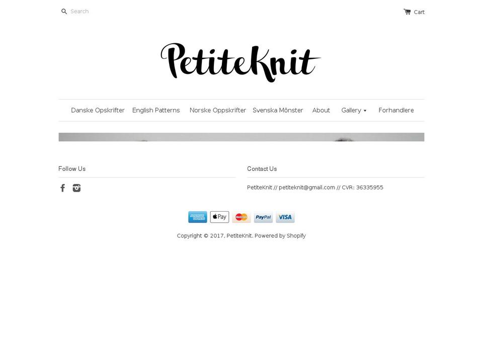 petiteknit.com shopify website screenshot