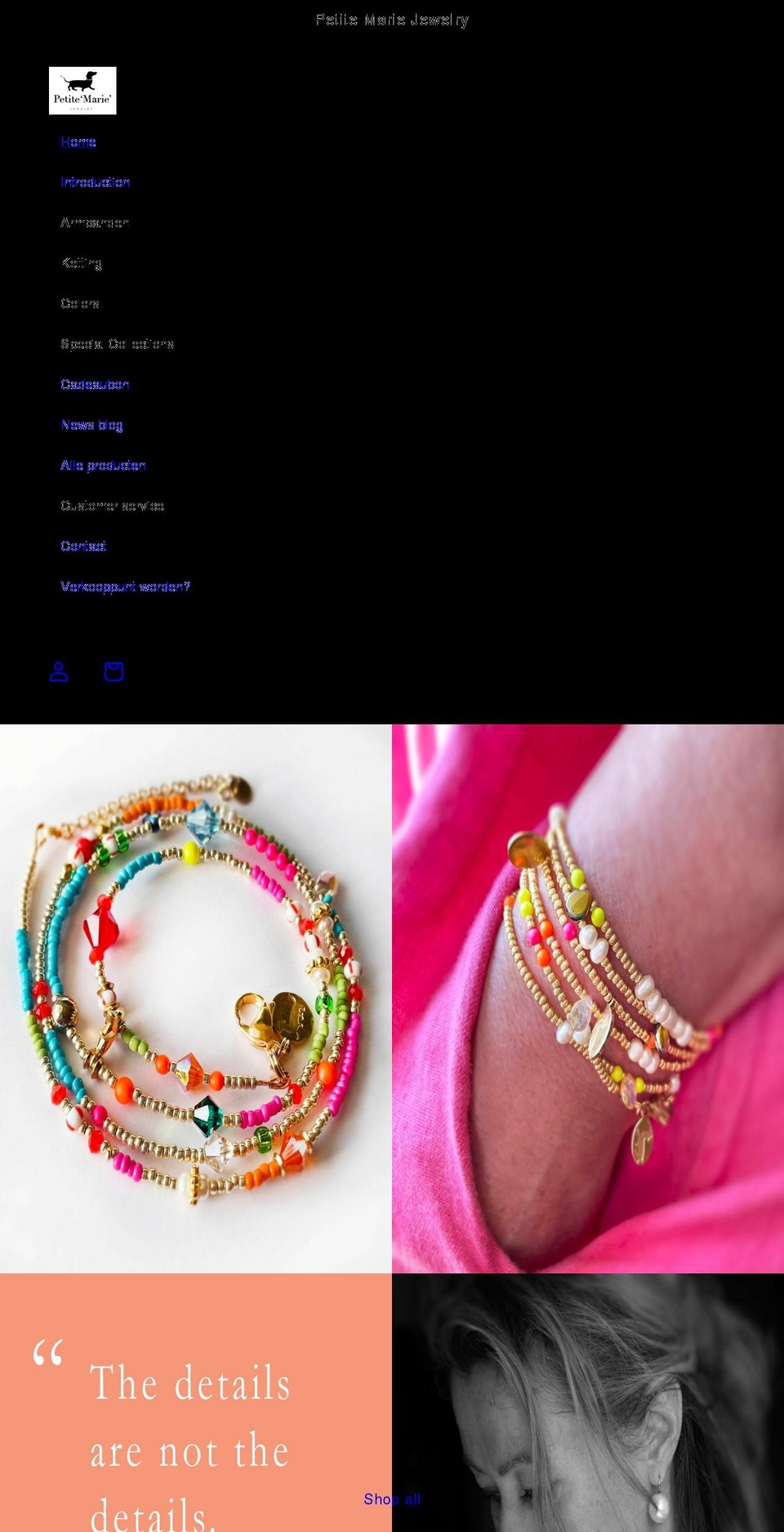 petitemariejewelry.com shopify website screenshot