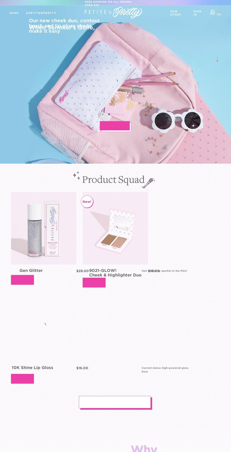 petitenpretty.com shopify website screenshot