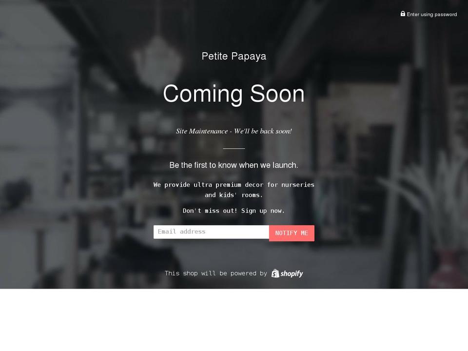 petitepapaya.com shopify website screenshot
