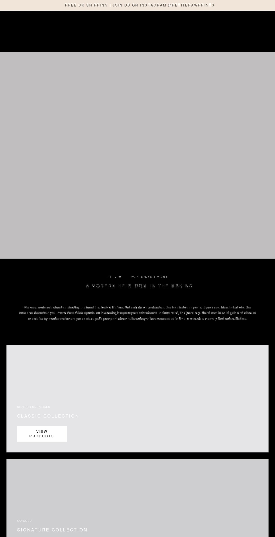 petitepawprints.co.uk shopify website screenshot