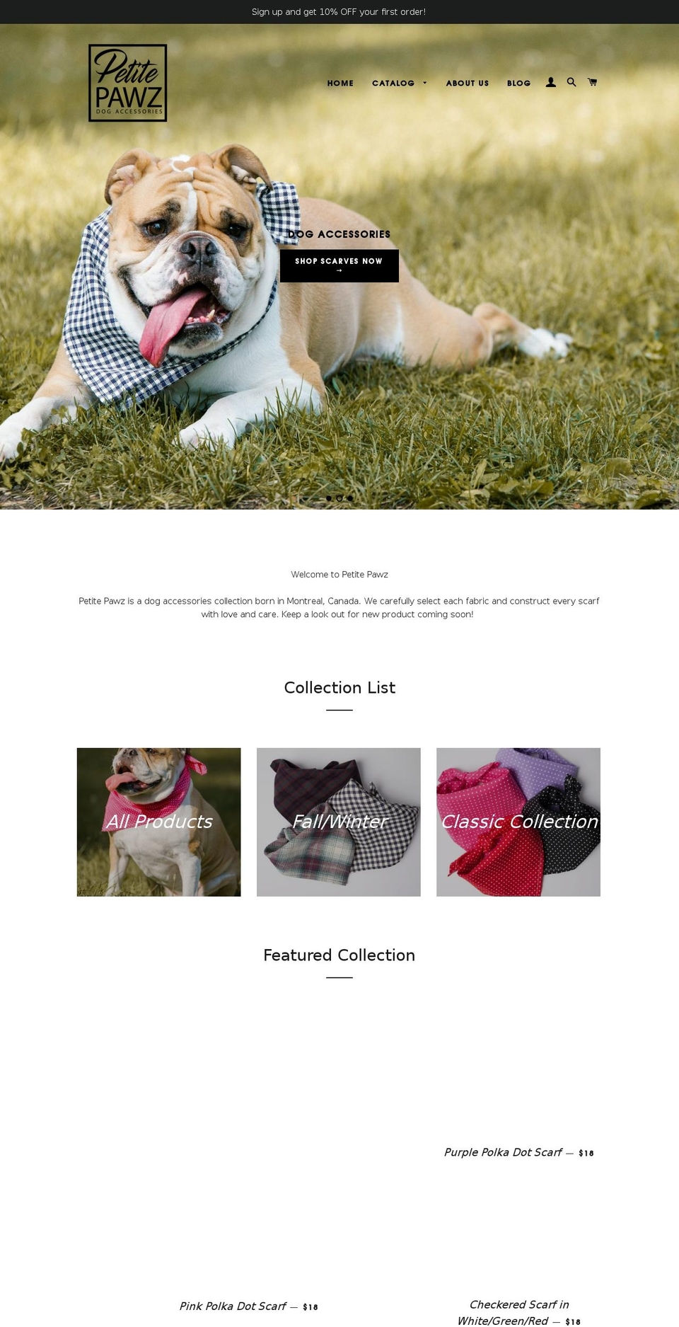 petitepawz.ca shopify website screenshot