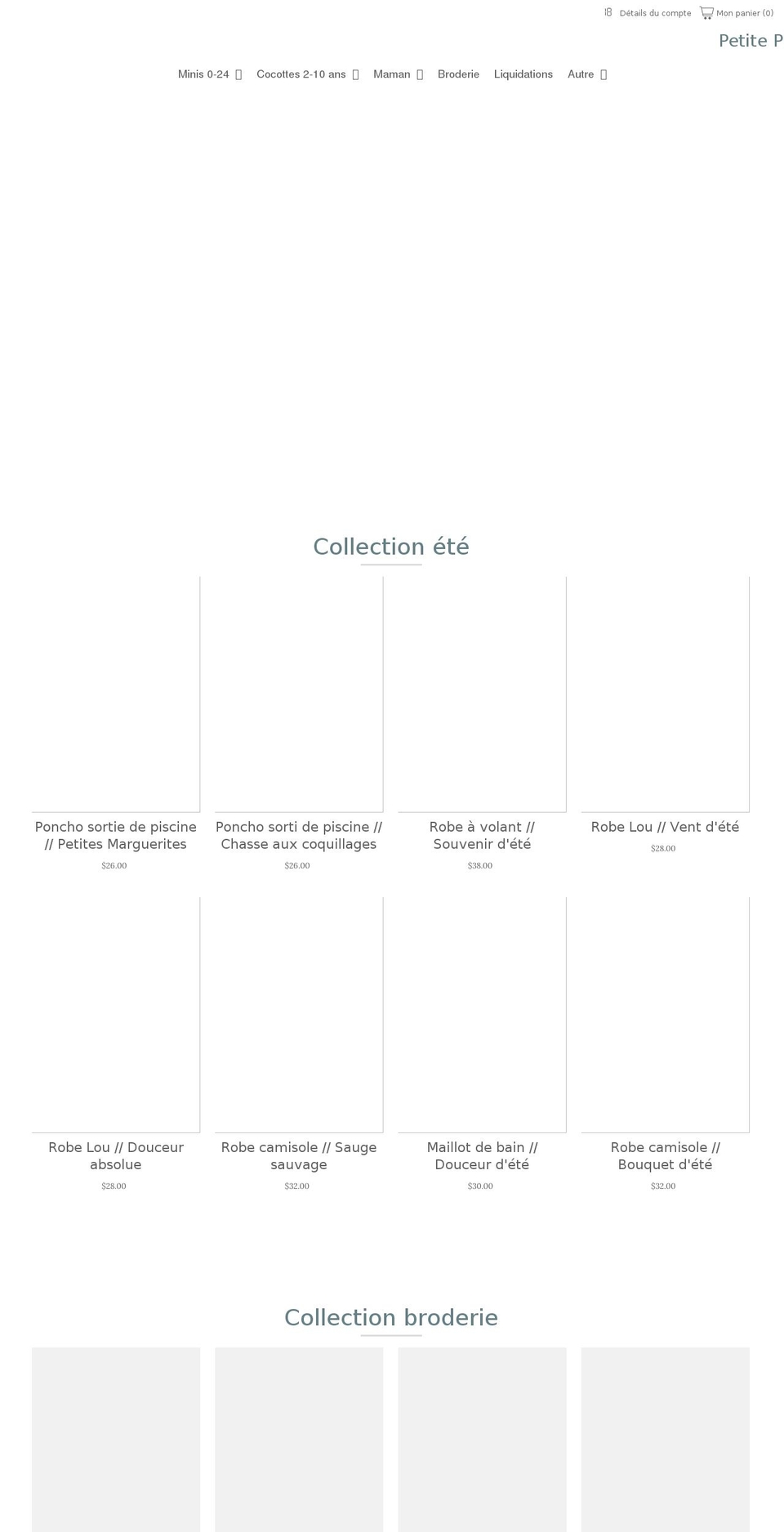 petitepivoine.ca shopify website screenshot