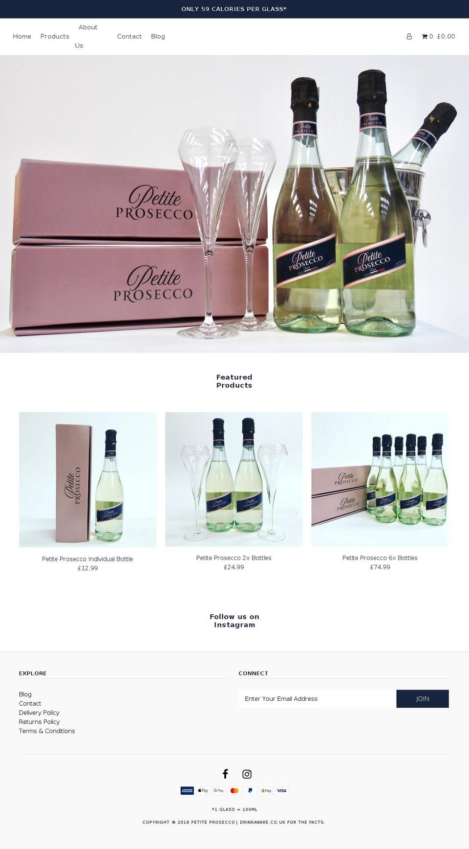 petiteprosecco.com — Shopify storefront screenshot