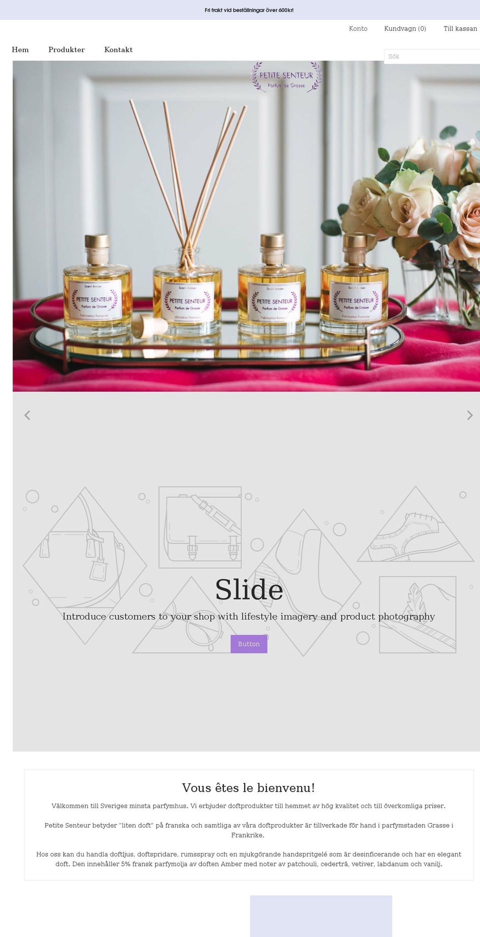 petitesenteur.com shopify website screenshot