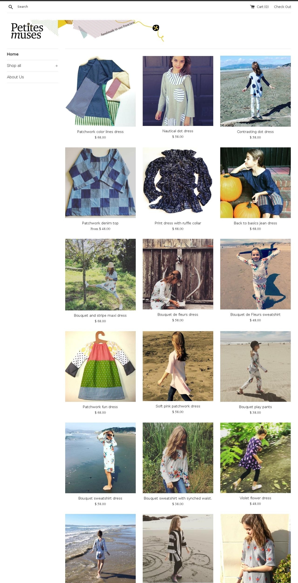 petitesmuses.com shopify website screenshot