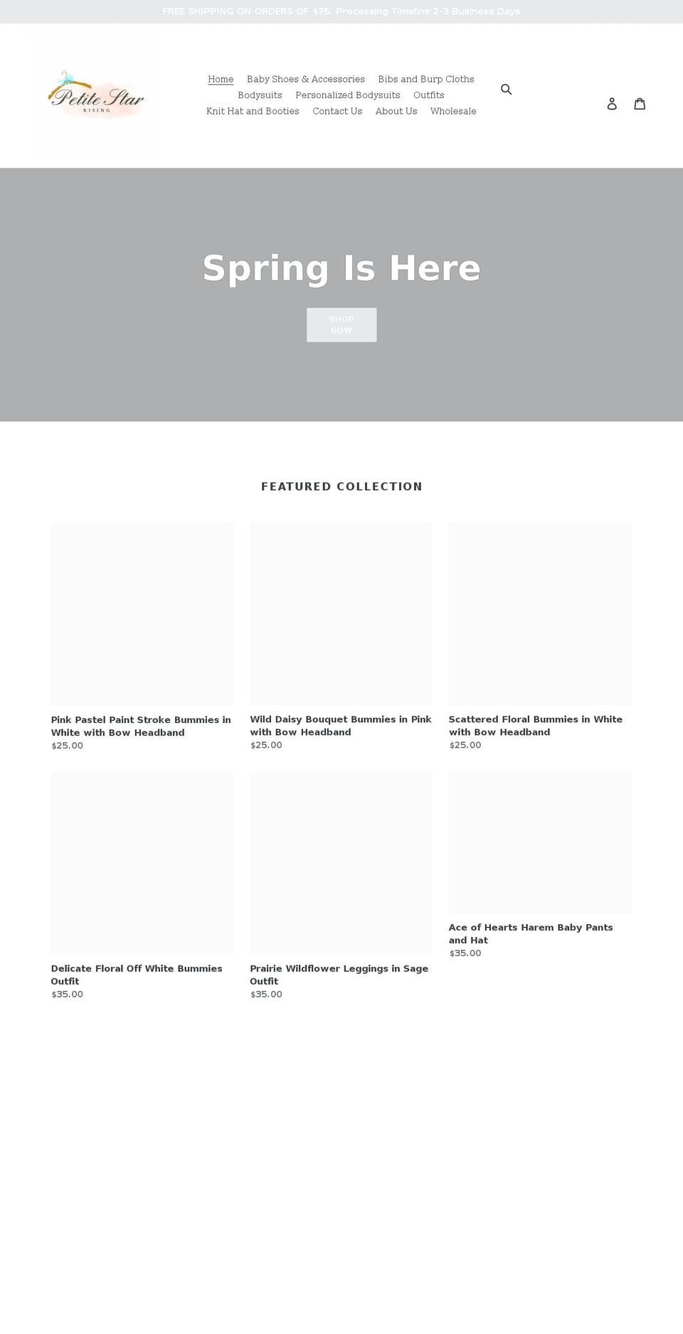 petitestarising.com shopify website screenshot