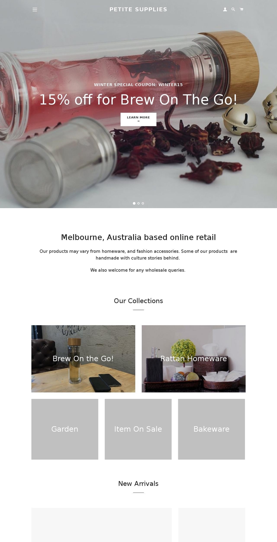 petitesupplies.com — Shopify storefront screenshot