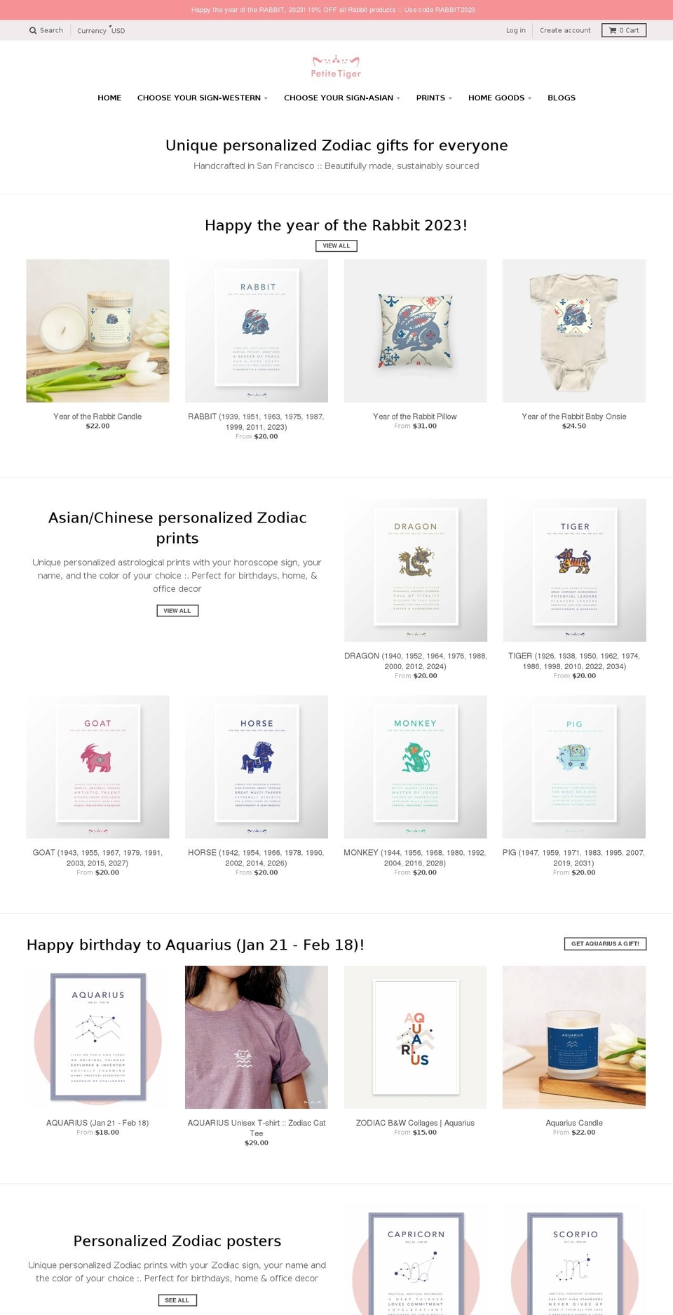 petitetiger.com shopify website screenshot