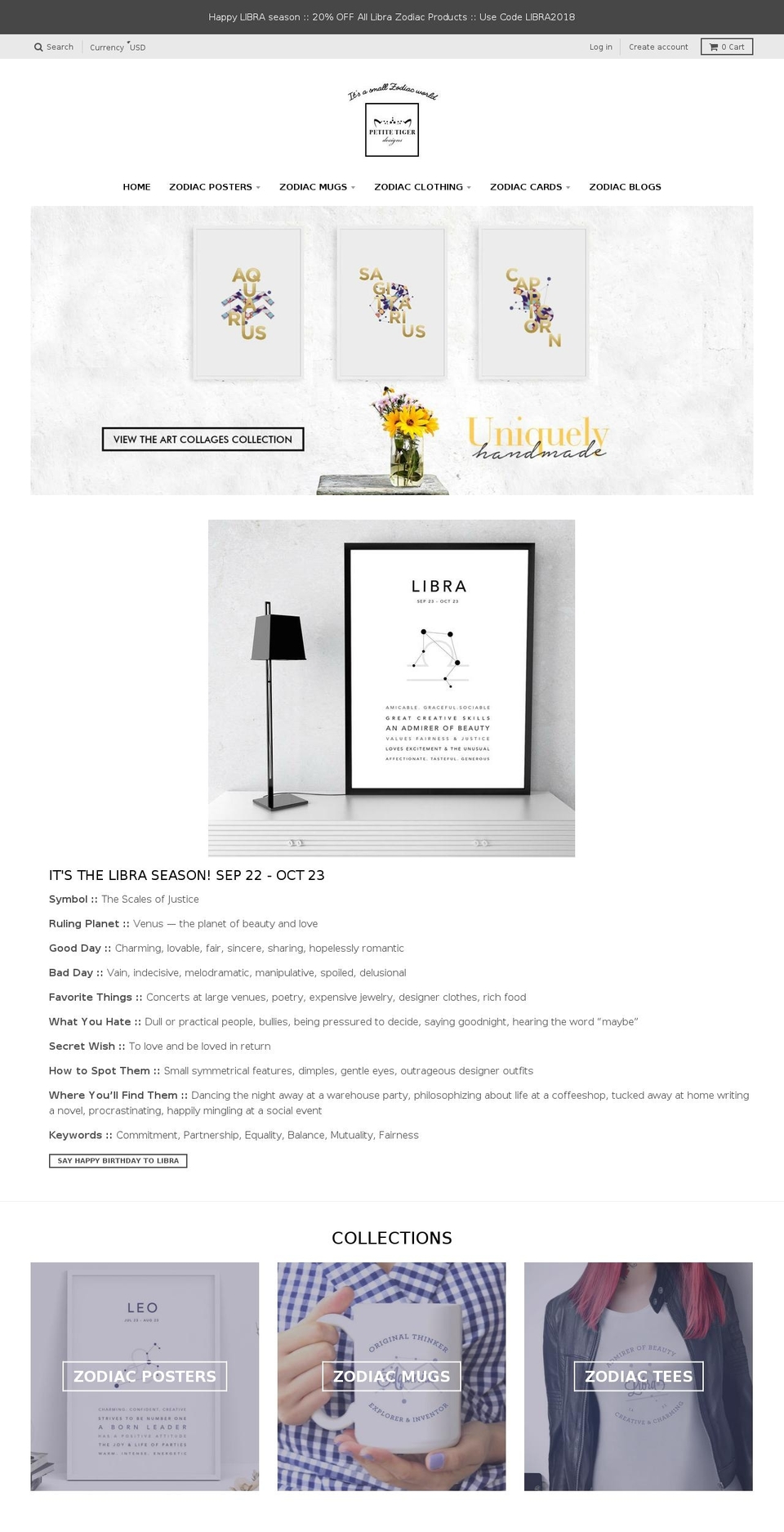petitetigerdesigns.com — Shopify storefront screenshot