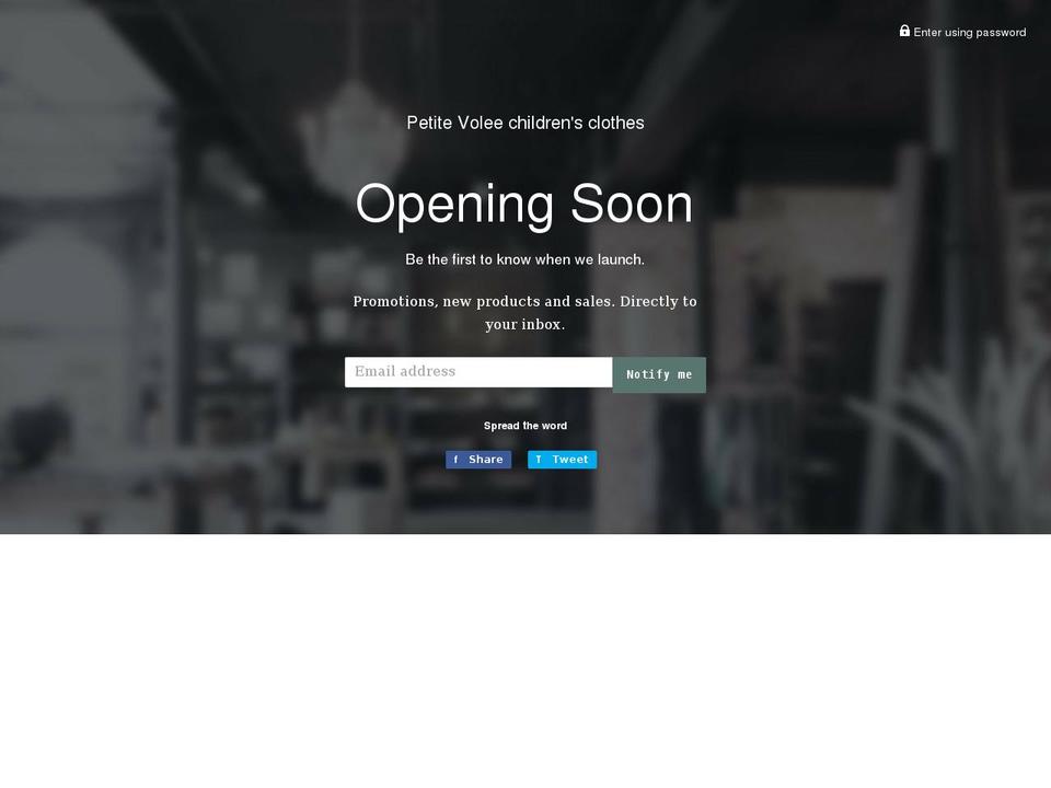 petitevolee.com shopify website screenshot
