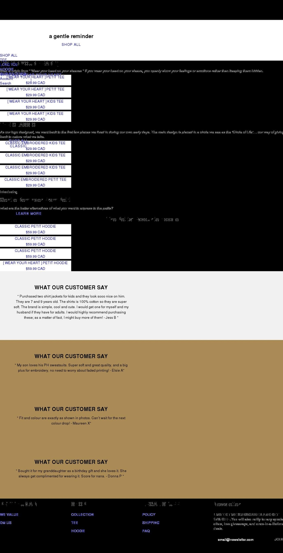 petithumain.com shopify website screenshot