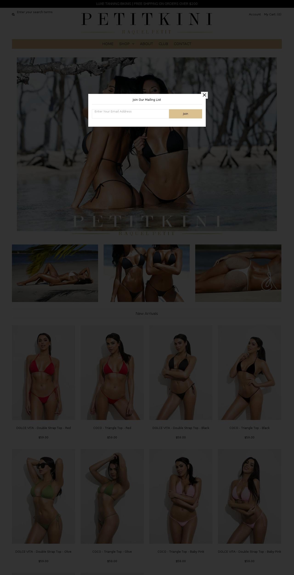 petitkini.com shopify website screenshot