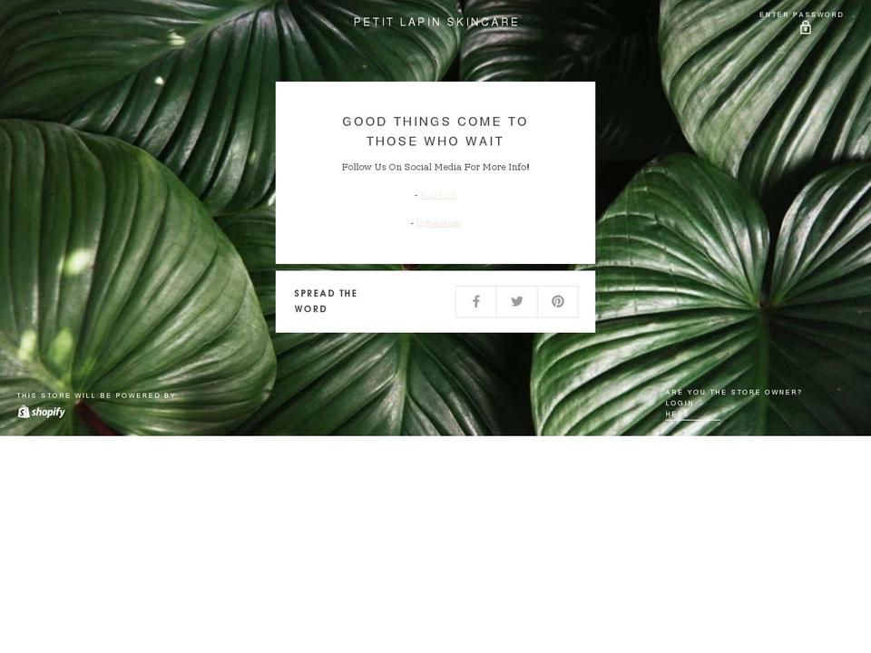 petitlapinskincare.com — Shopify storefront screenshot