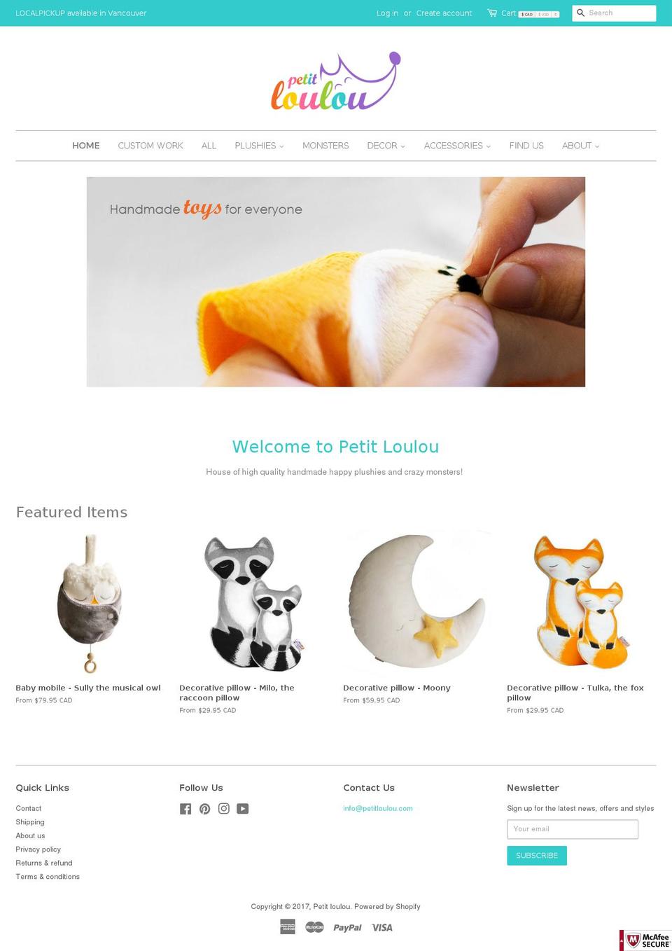 petitlouloushop.com shopify website screenshot