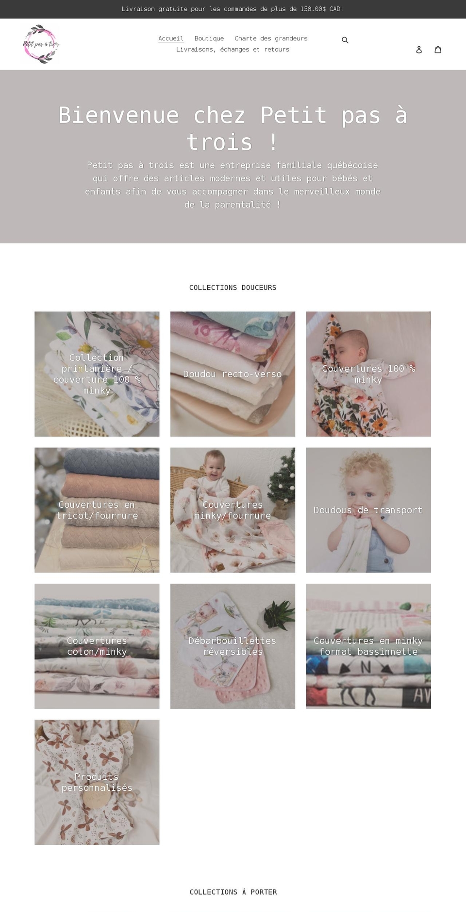 petitpasatrois.com shopify website screenshot