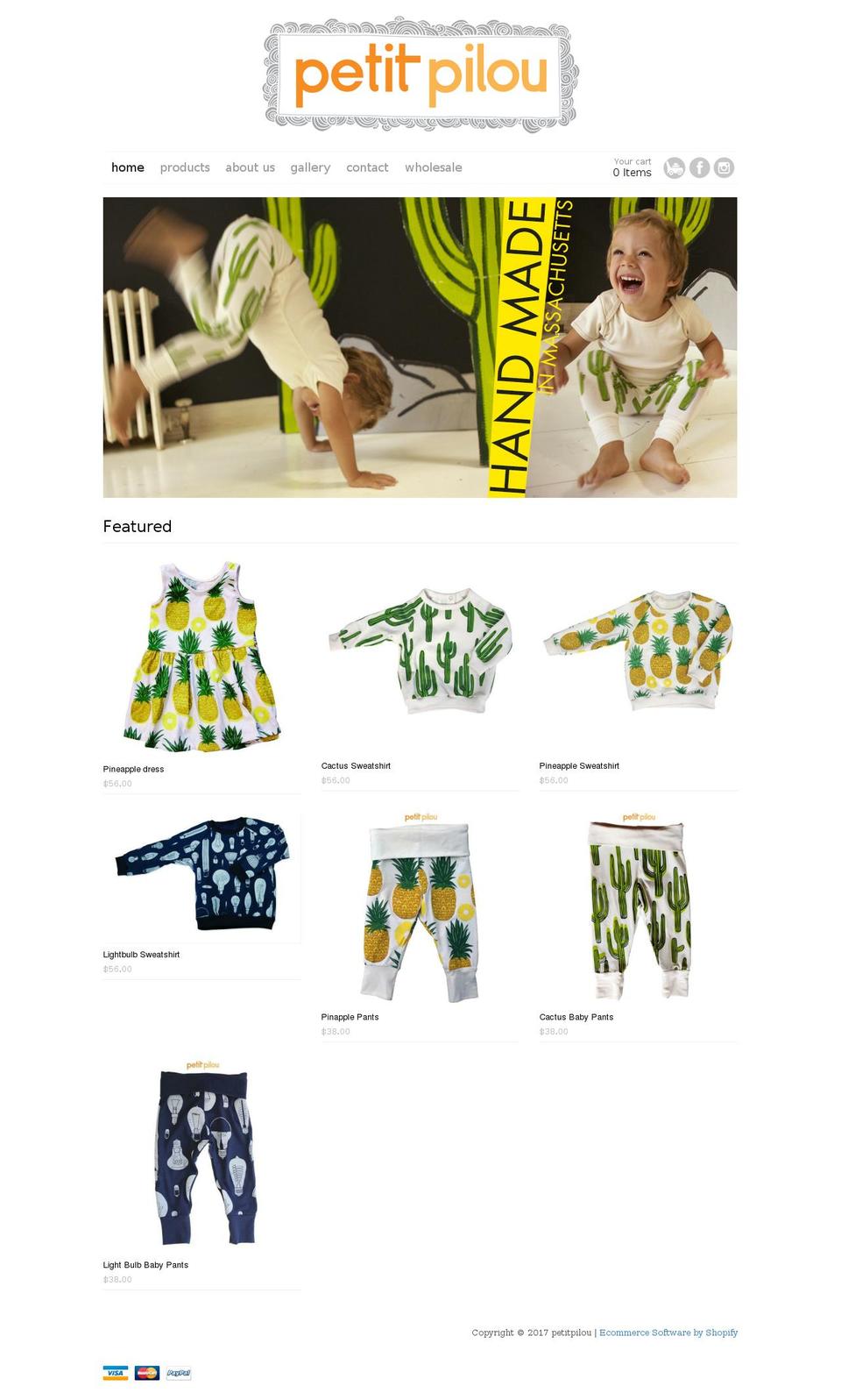 petitpilou.com shopify website screenshot