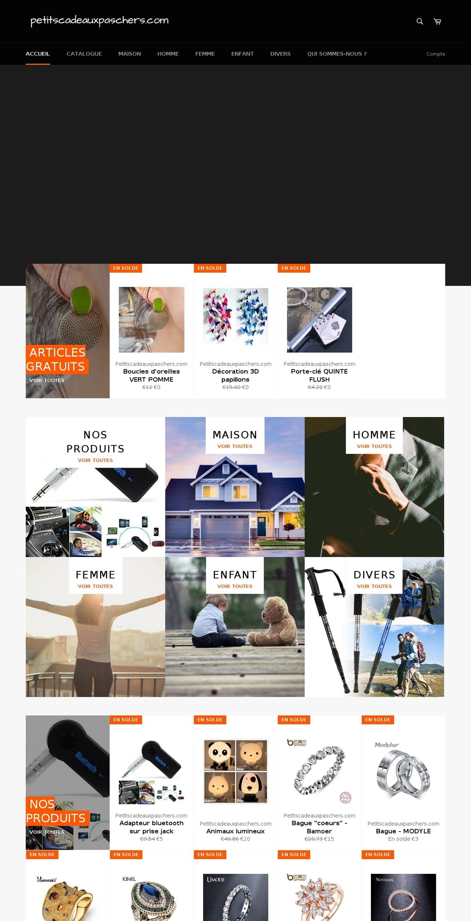 petitscadeauxpaschers.com shopify website screenshot