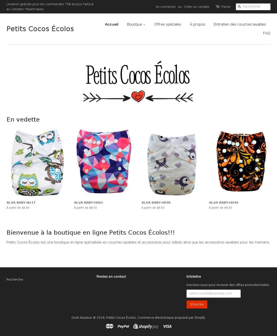 petitscocosecolos.ca shopify website screenshot