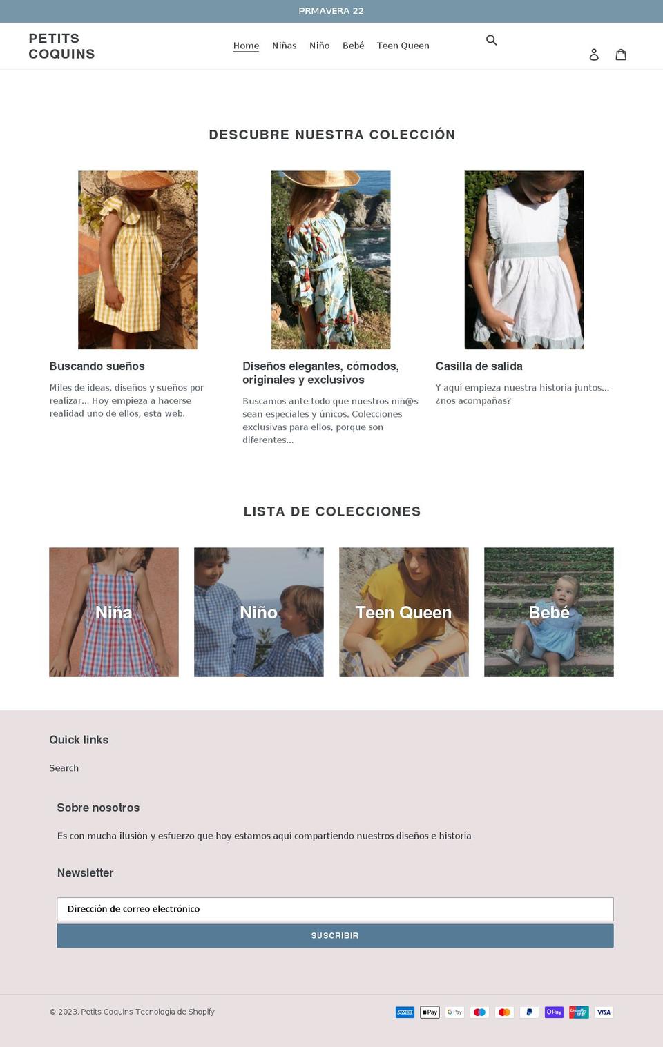 petitscoquins.com shopify website screenshot