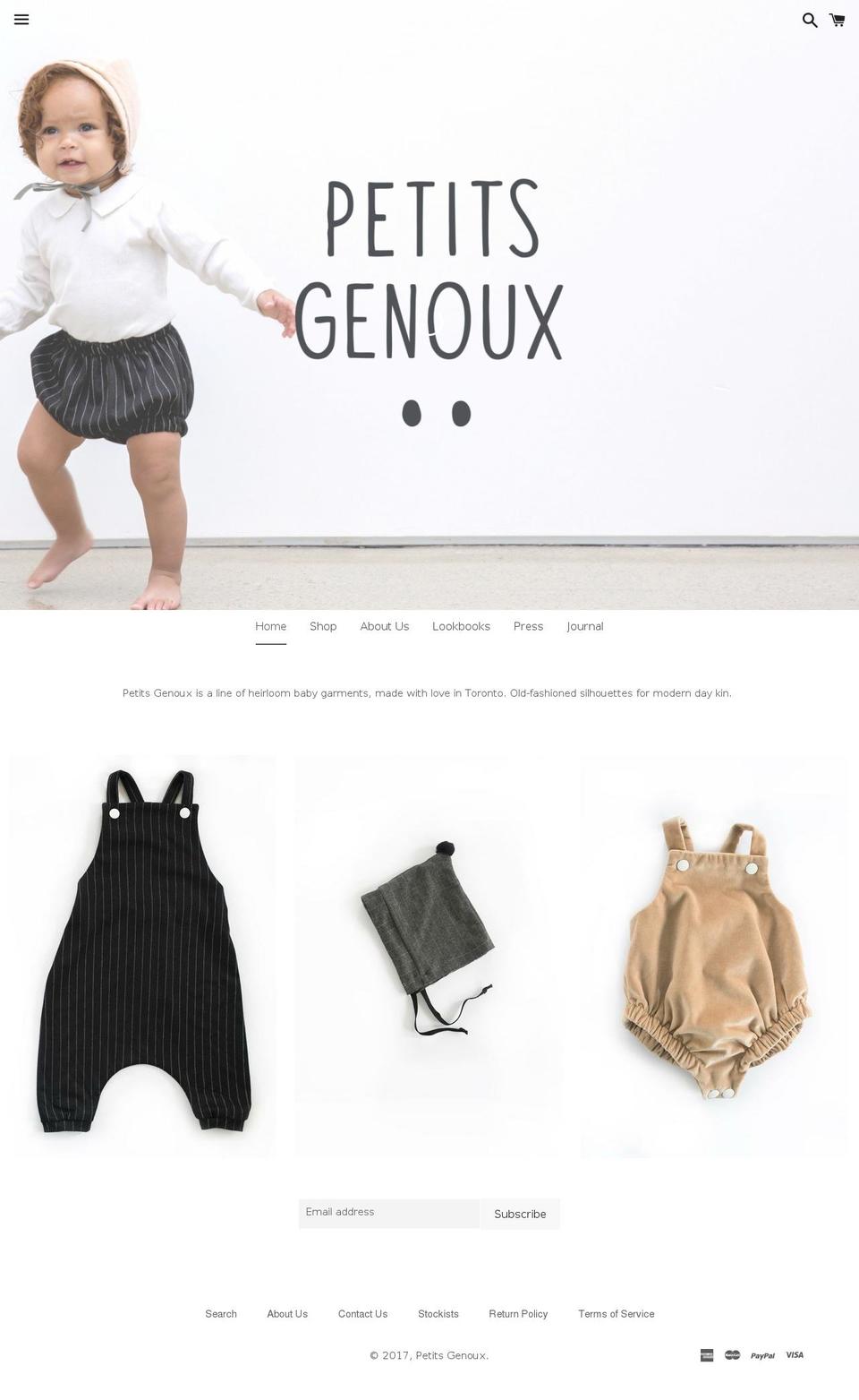 petitsgenoux.com shopify website screenshot