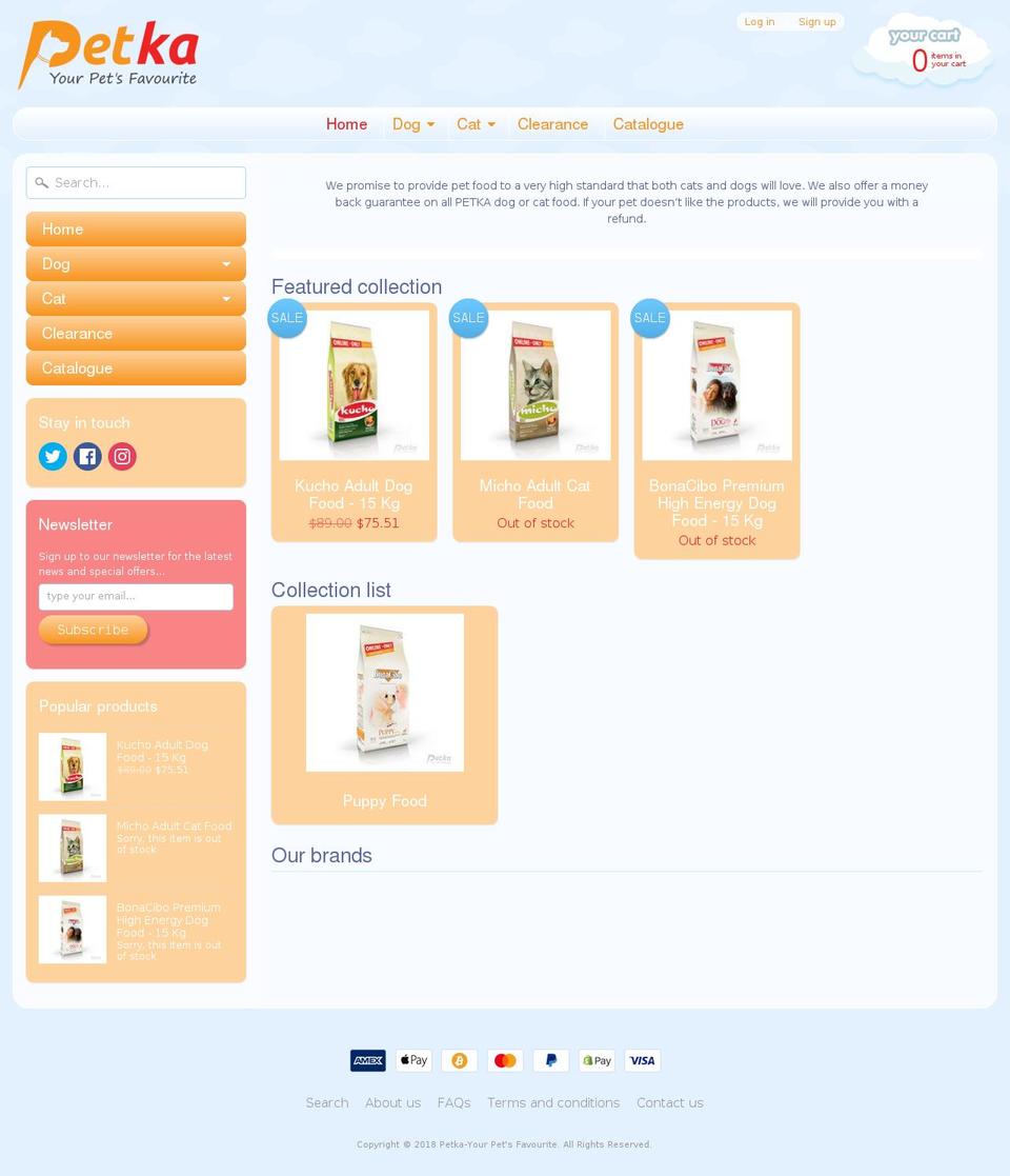 petka.co.nz shopify website screenshot