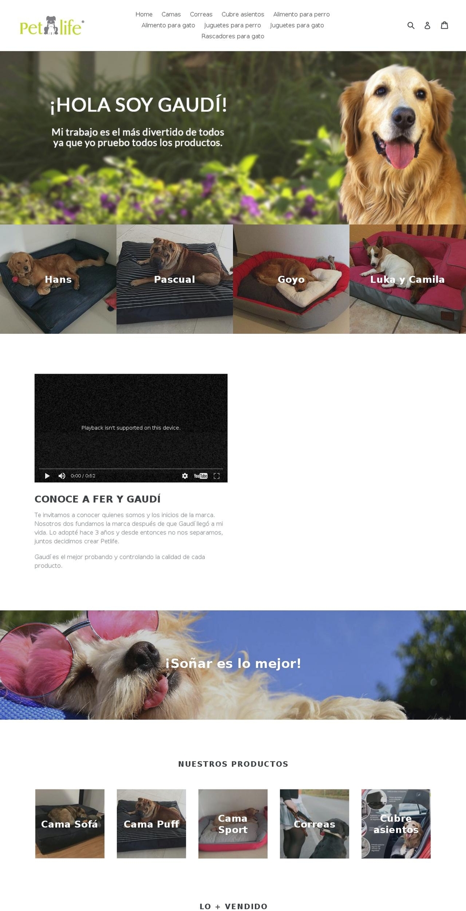 petlife.mx shopify website screenshot