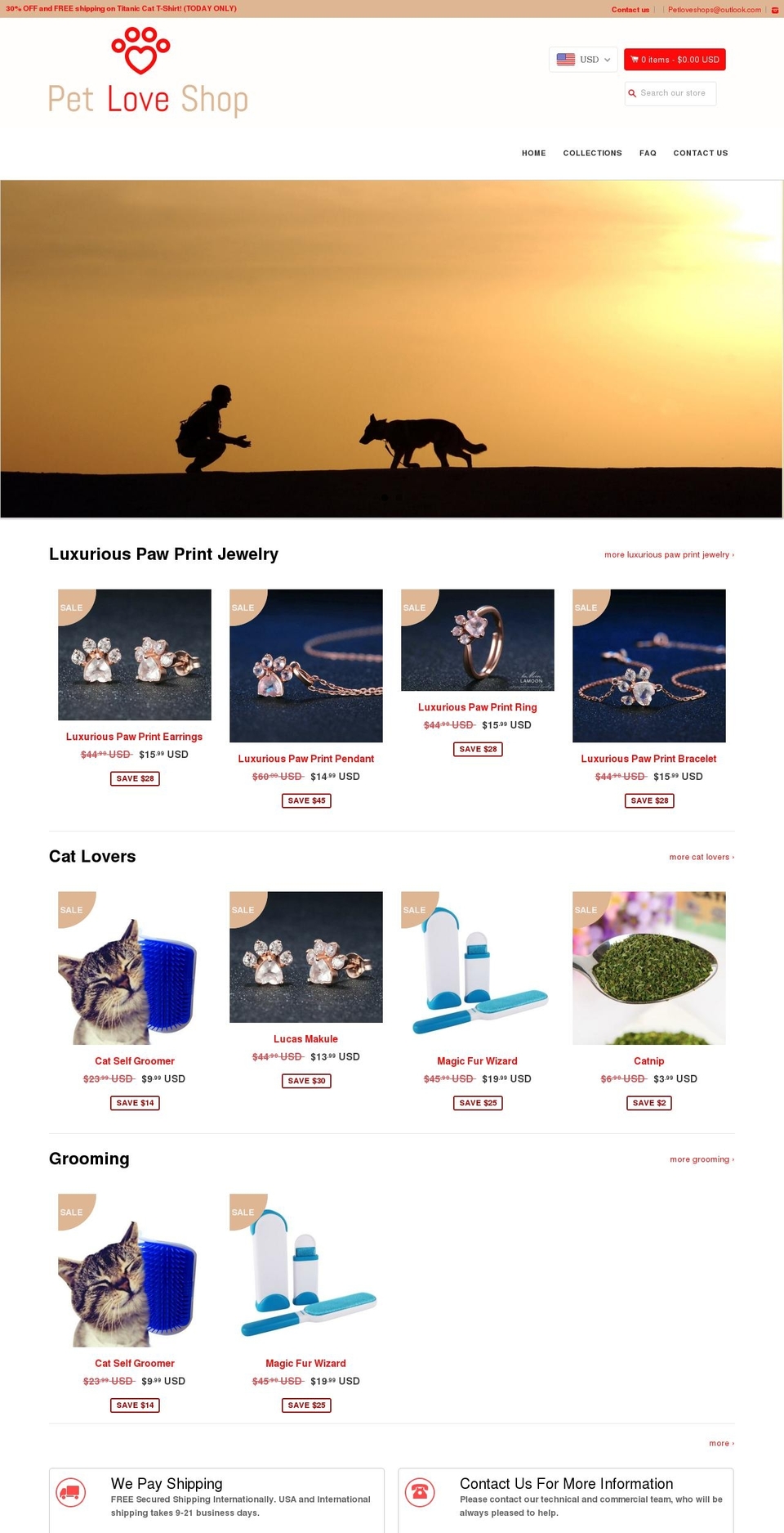 petloveshops.com shopify website screenshot