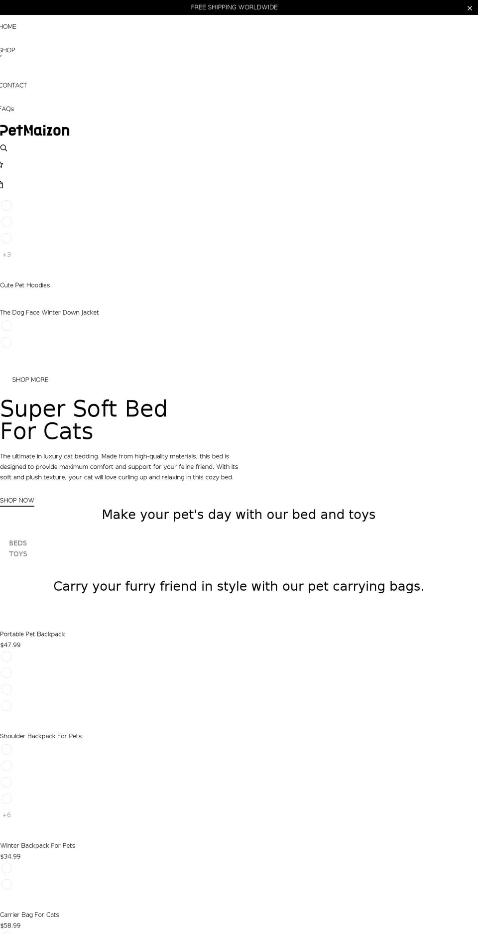petmaizon.com shopify website screenshot