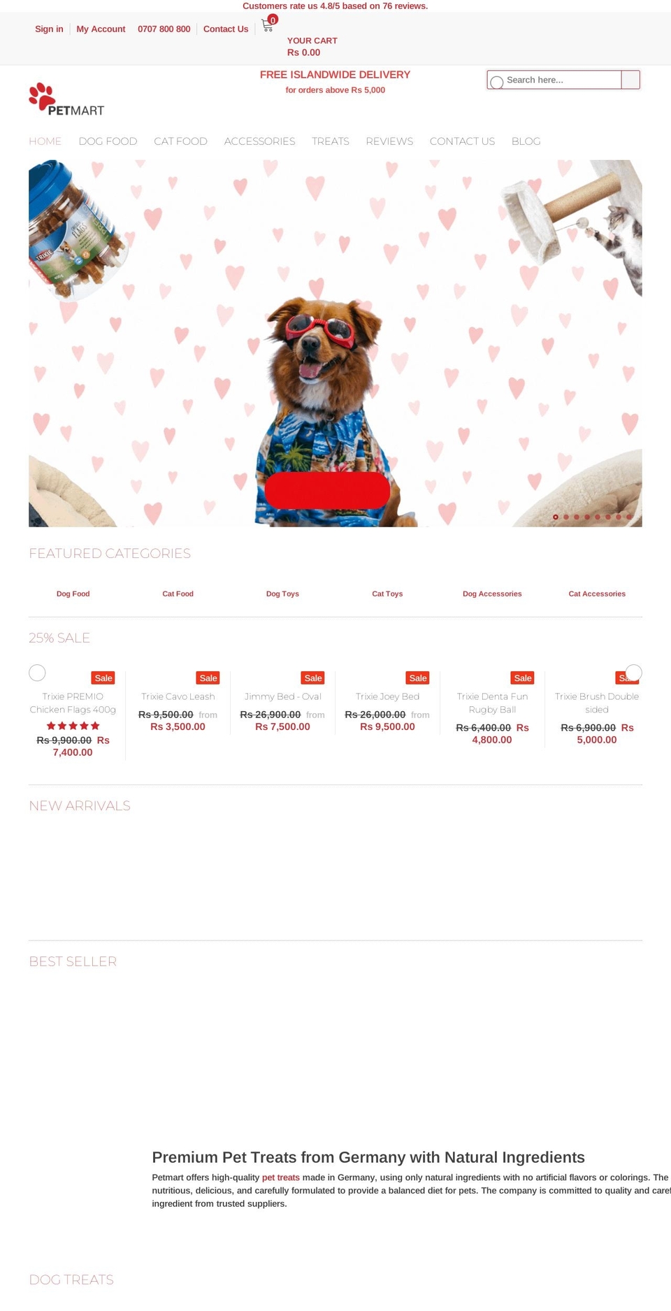 Petica----sections-ready Shopify theme site example petmart.lk