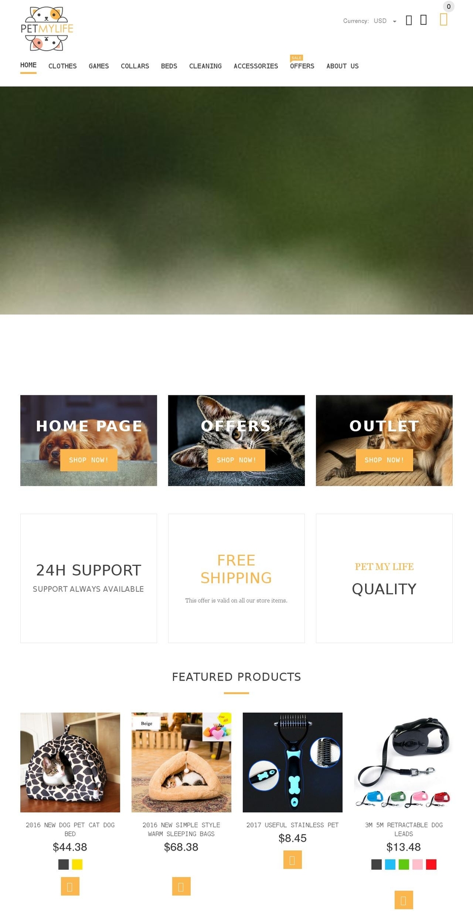 yourstore-v2-0-1 Shopify theme site example petmylife.com
