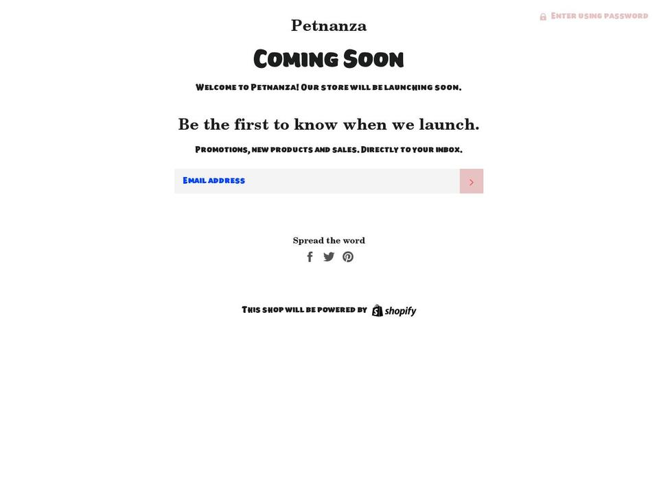 petnanza.com — Shopify storefront screenshot