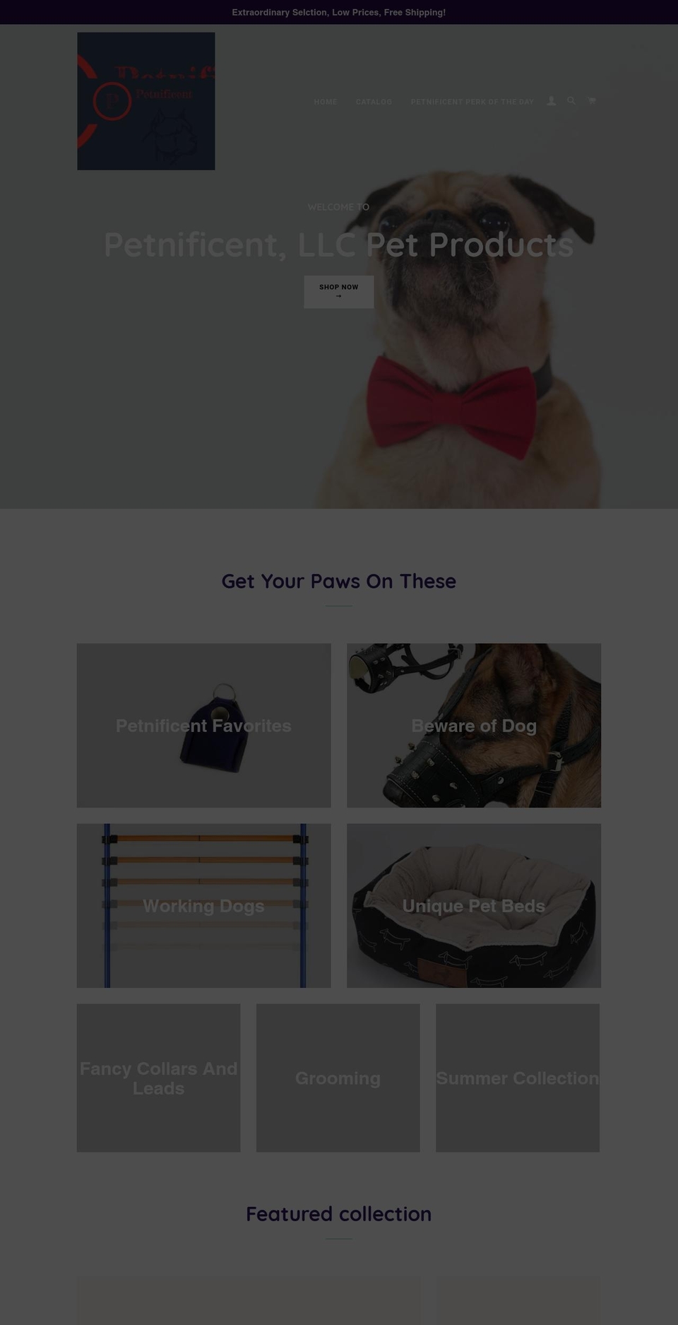 petnificent.com shopify website screenshot
