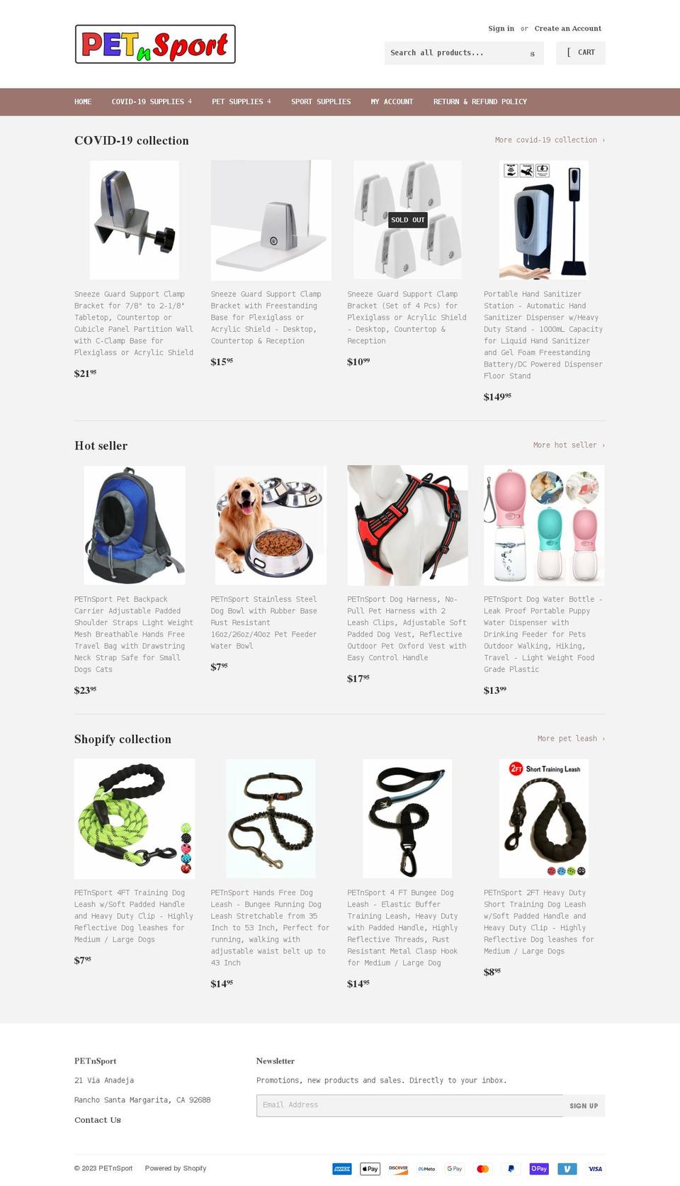 petnsport.com shopify website screenshot