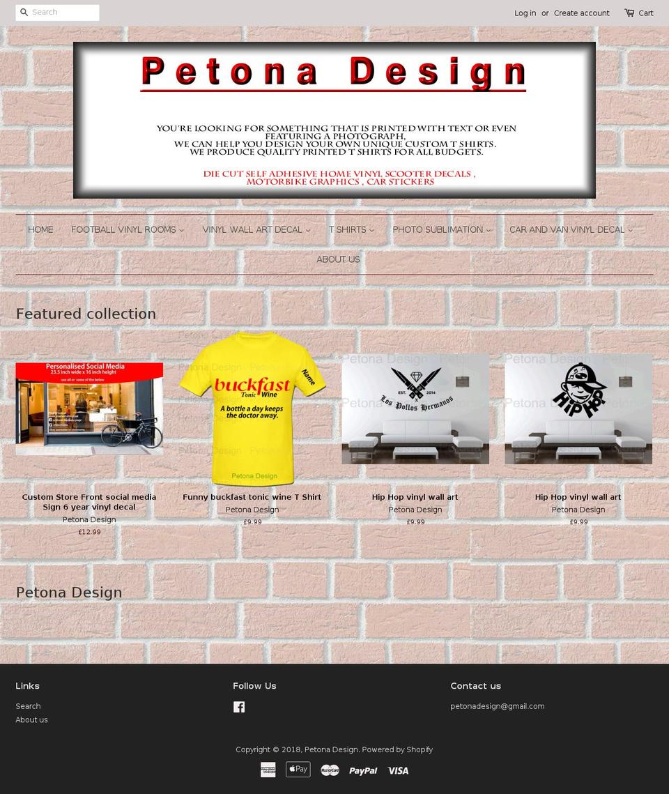 petonadesign.com — Shopify storefront screenshot