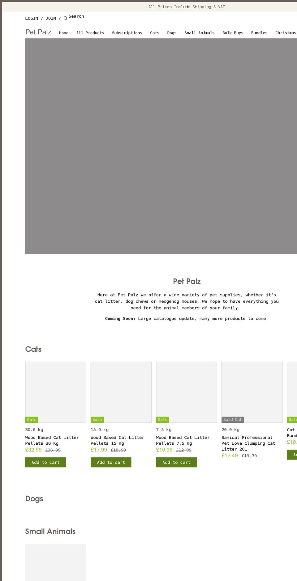 petpalz.org.uk shopify website screenshot