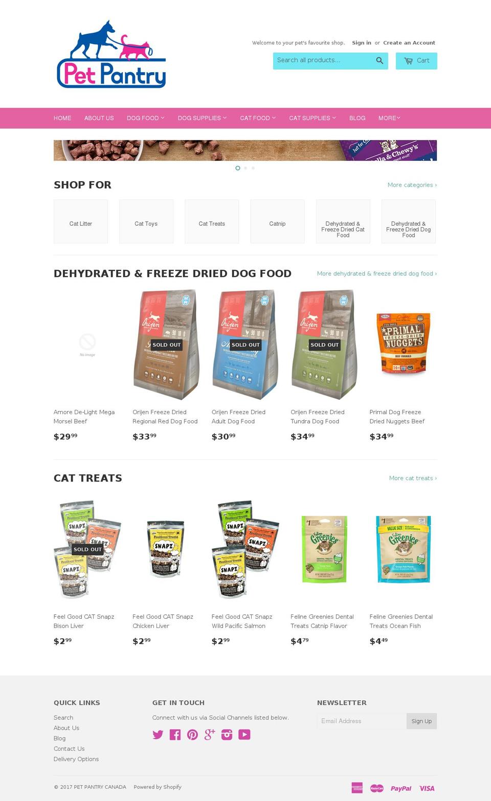 petpantryonline.com shopify website screenshot