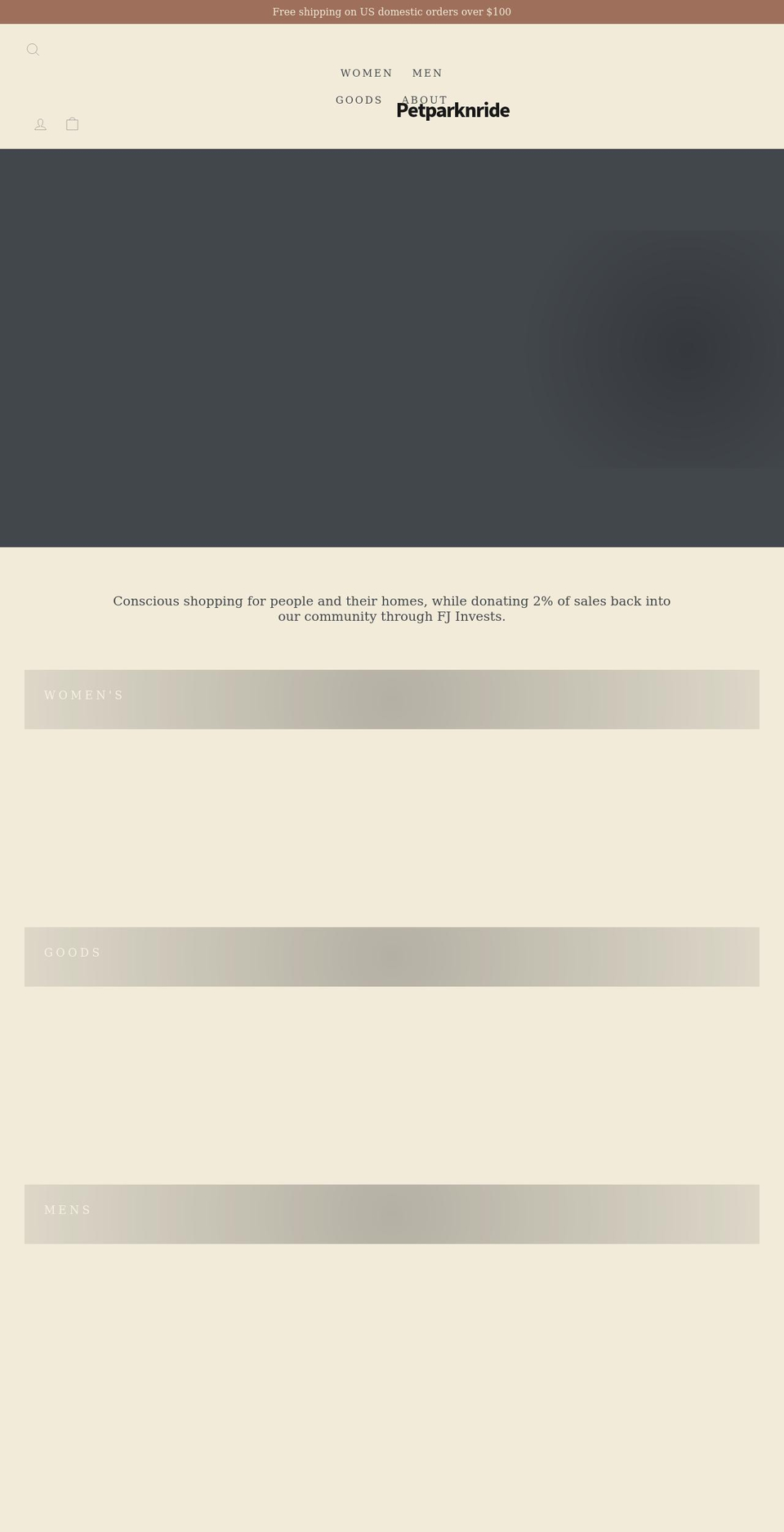 petparknride.com shopify website screenshot