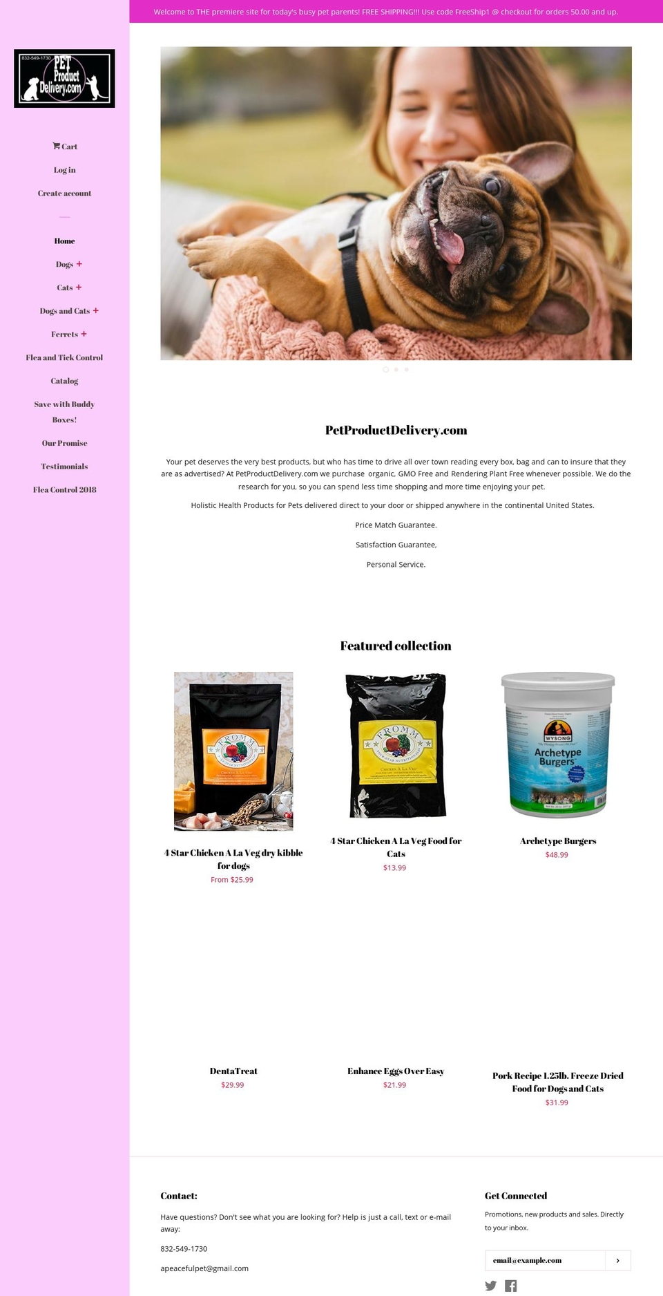 petproductdelivery.com shopify website screenshot