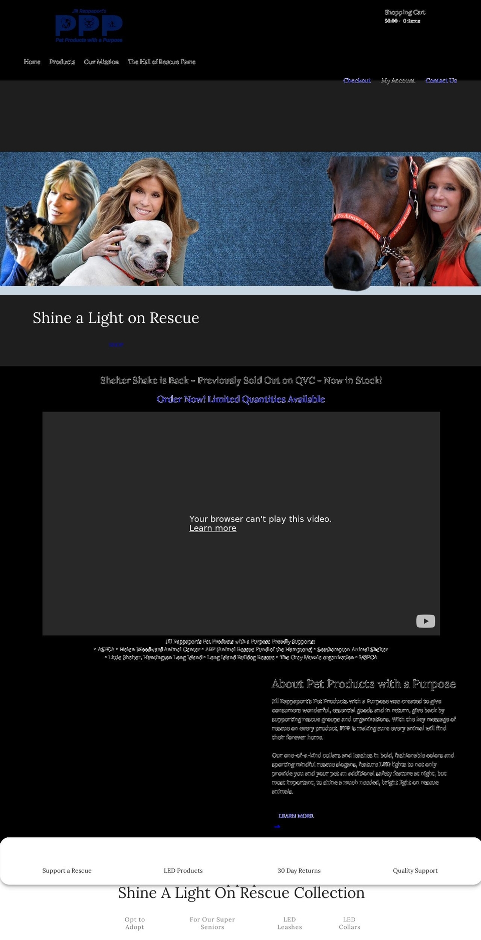 petproductswithapurpose.com shopify website screenshot