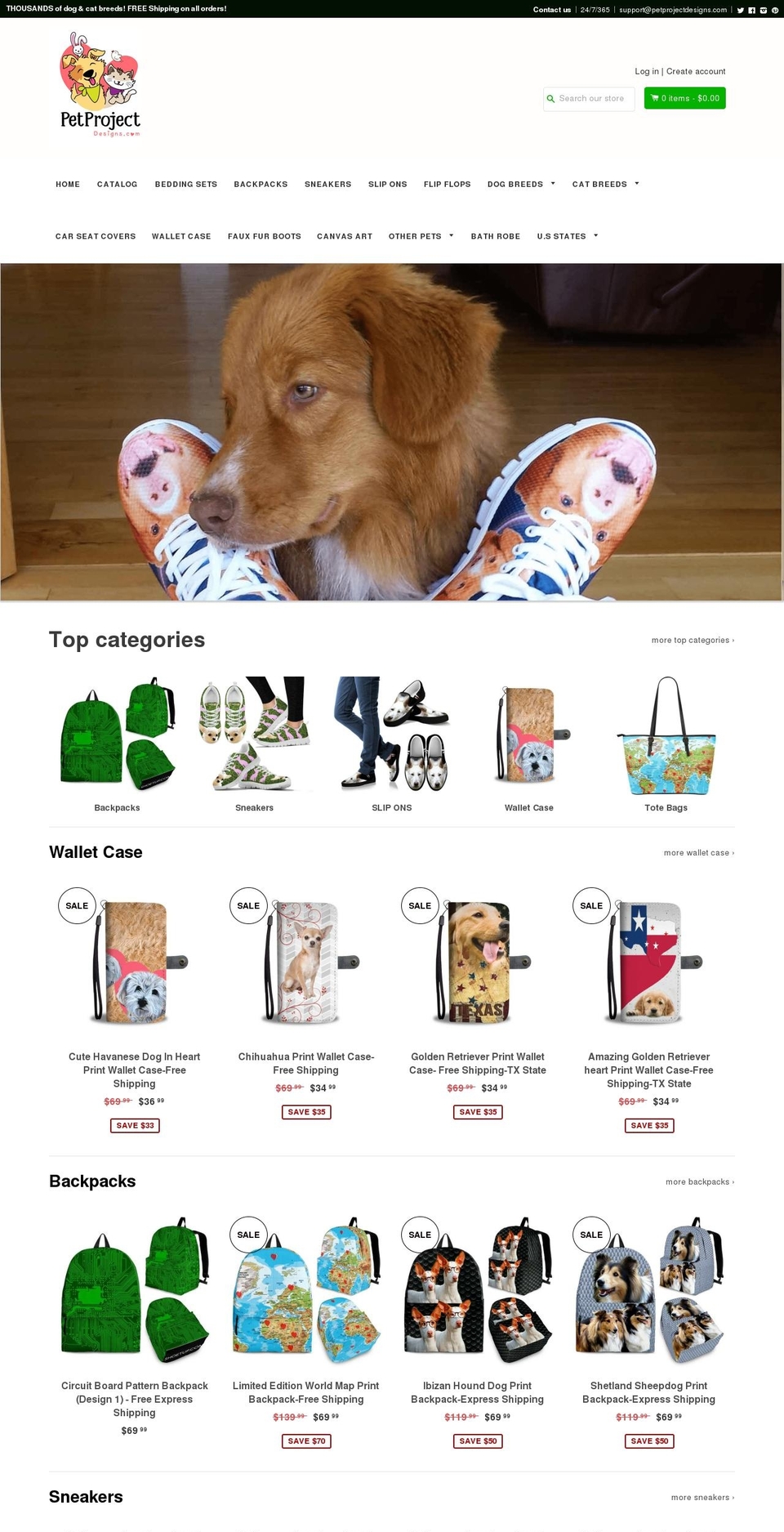 breedbiztheme Shopify theme site example petprojectdesigns.com