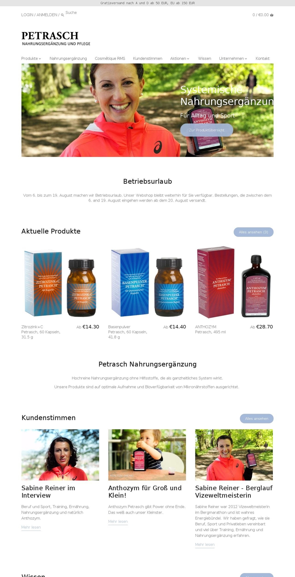 Petrasch Shopify theme site example petrasch.eu