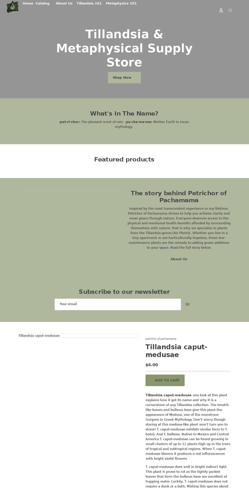 petrichorofpachamama.com shopify website screenshot