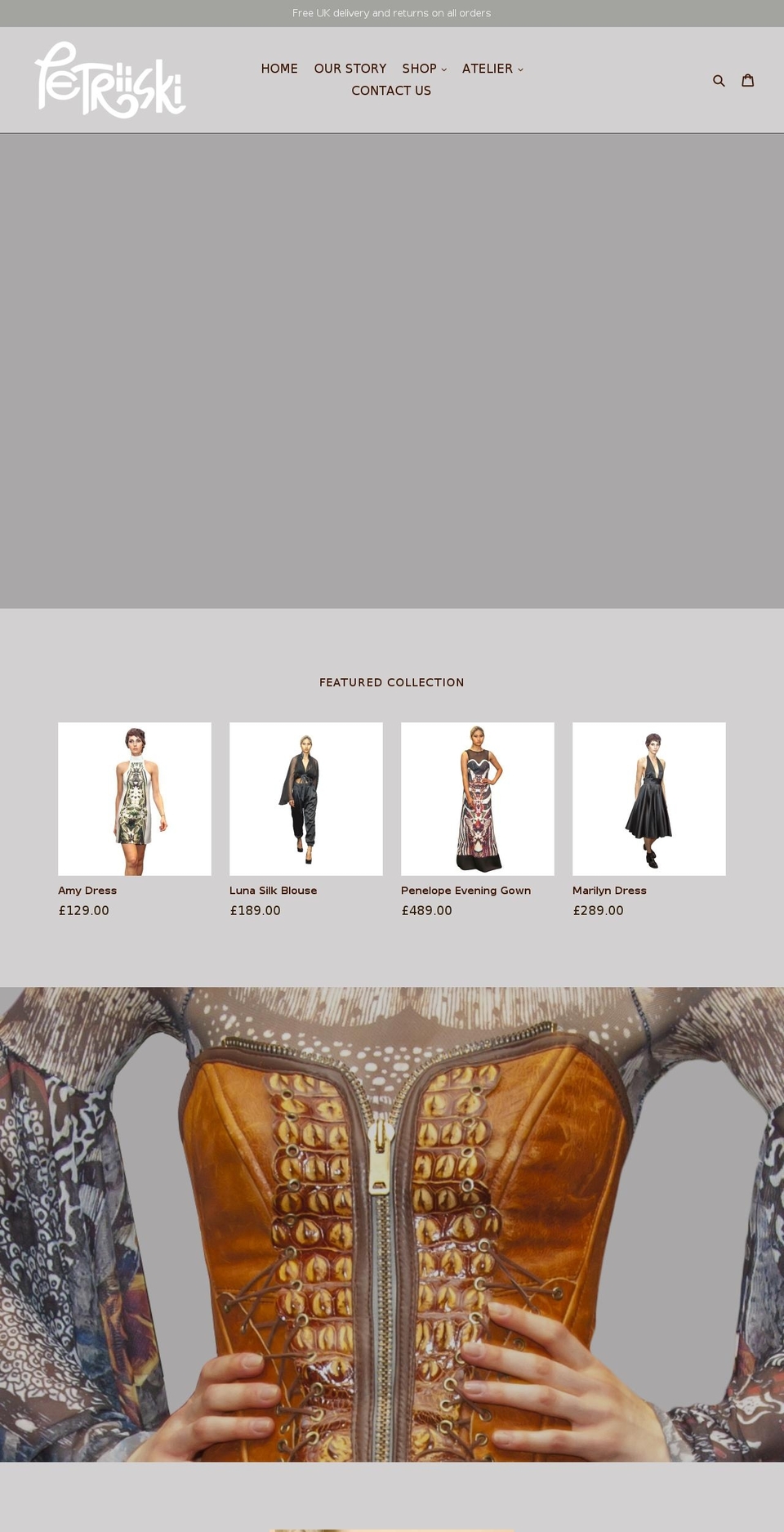 petriiski.com shopify website screenshot