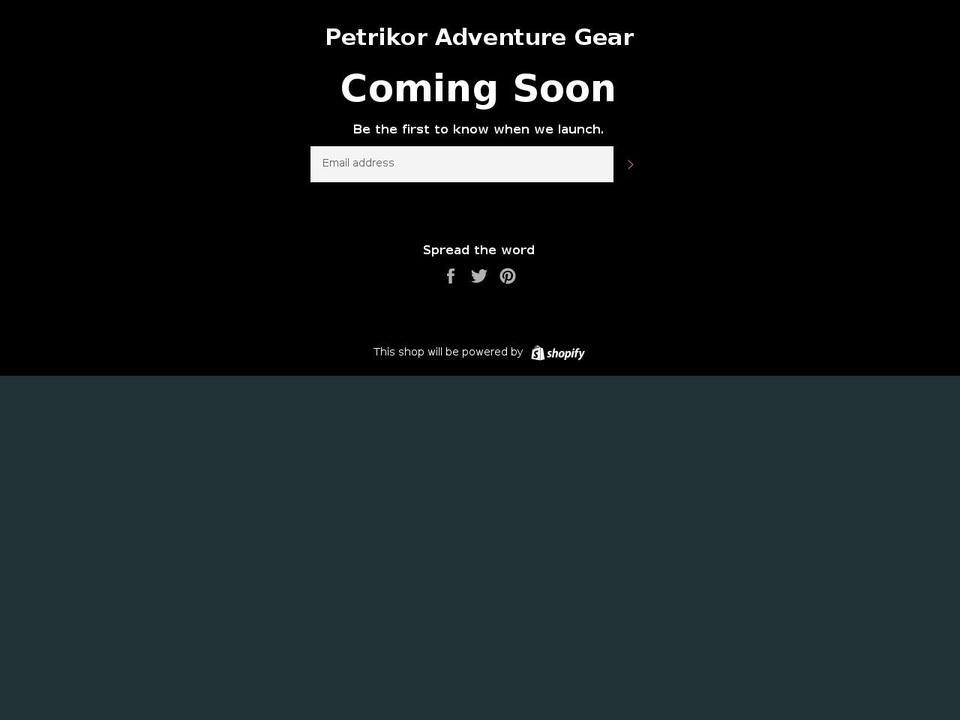 petrikorgear.com — Shopify storefront screenshot