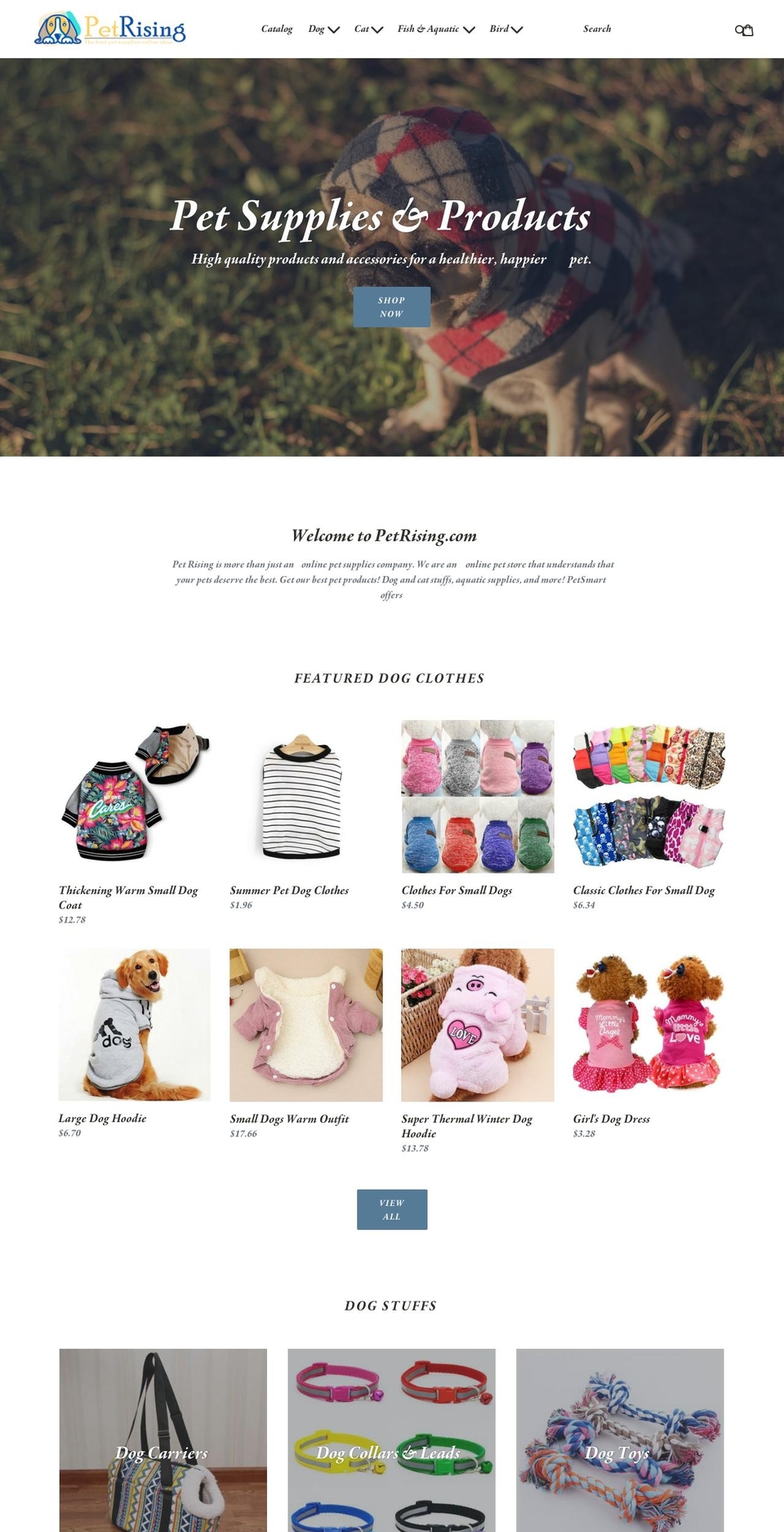 petrising.com shopify website screenshot