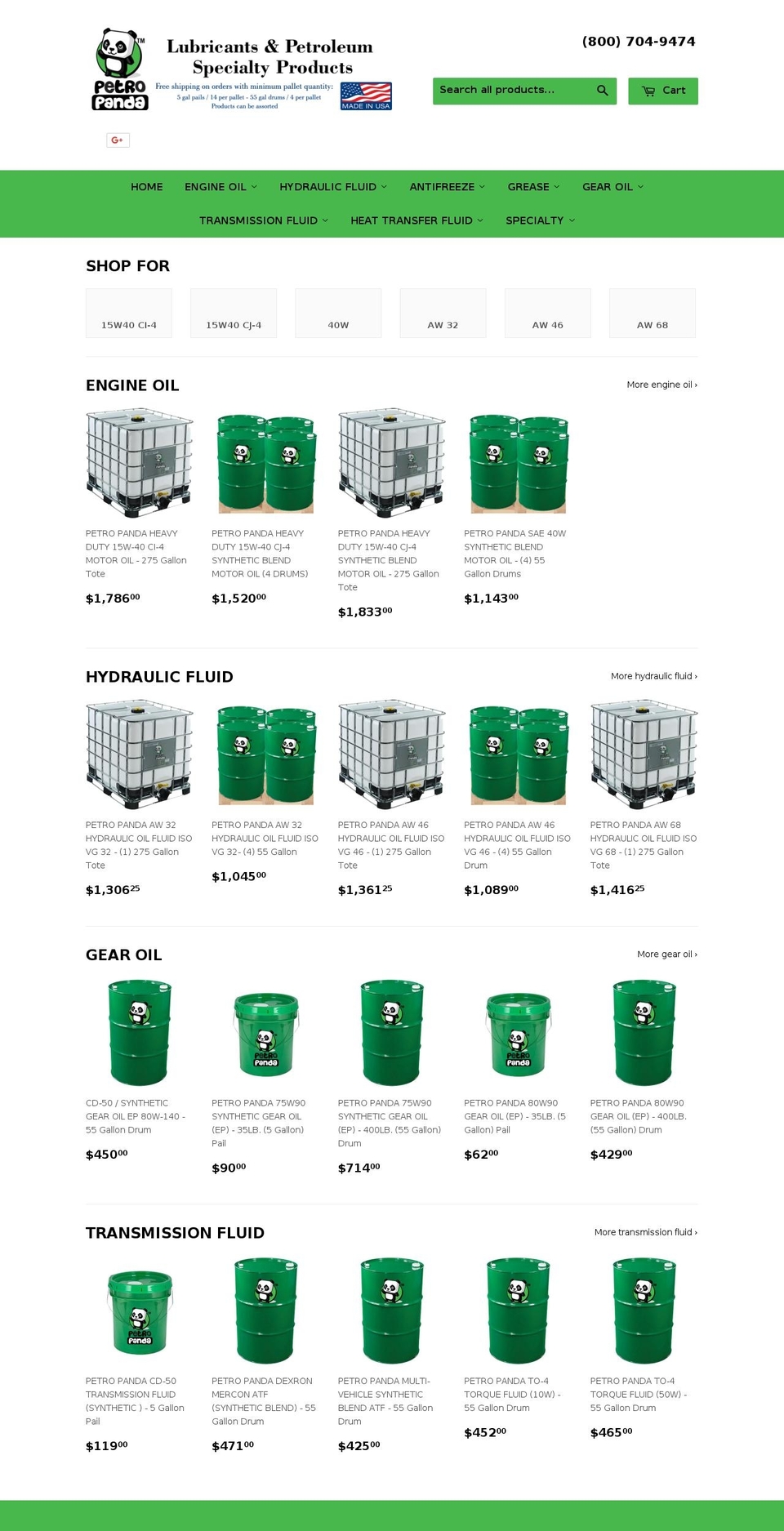petro-panda.com — Shopify storefront screenshot