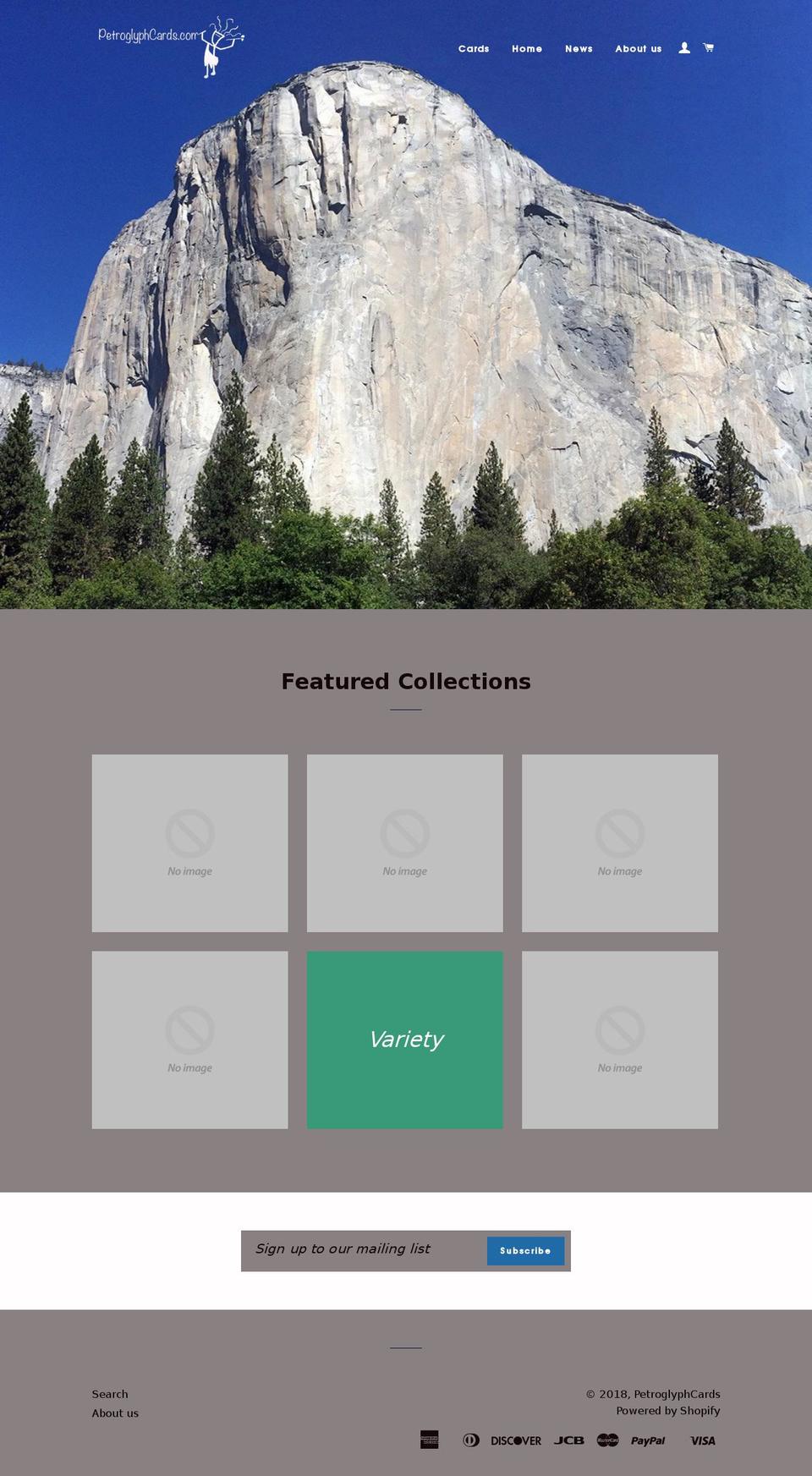 petroglyphcards.com — Shopify storefront screenshot