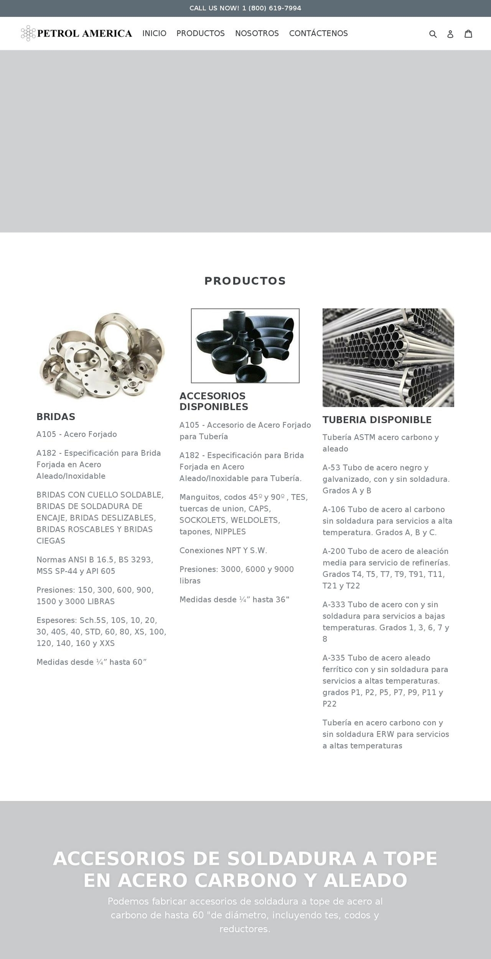 petrolamerica.com — Shopify storefront screenshot