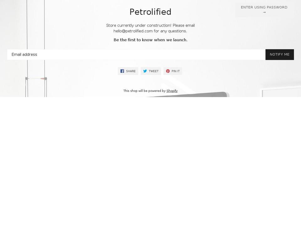 petrolified.com shopify website screenshot